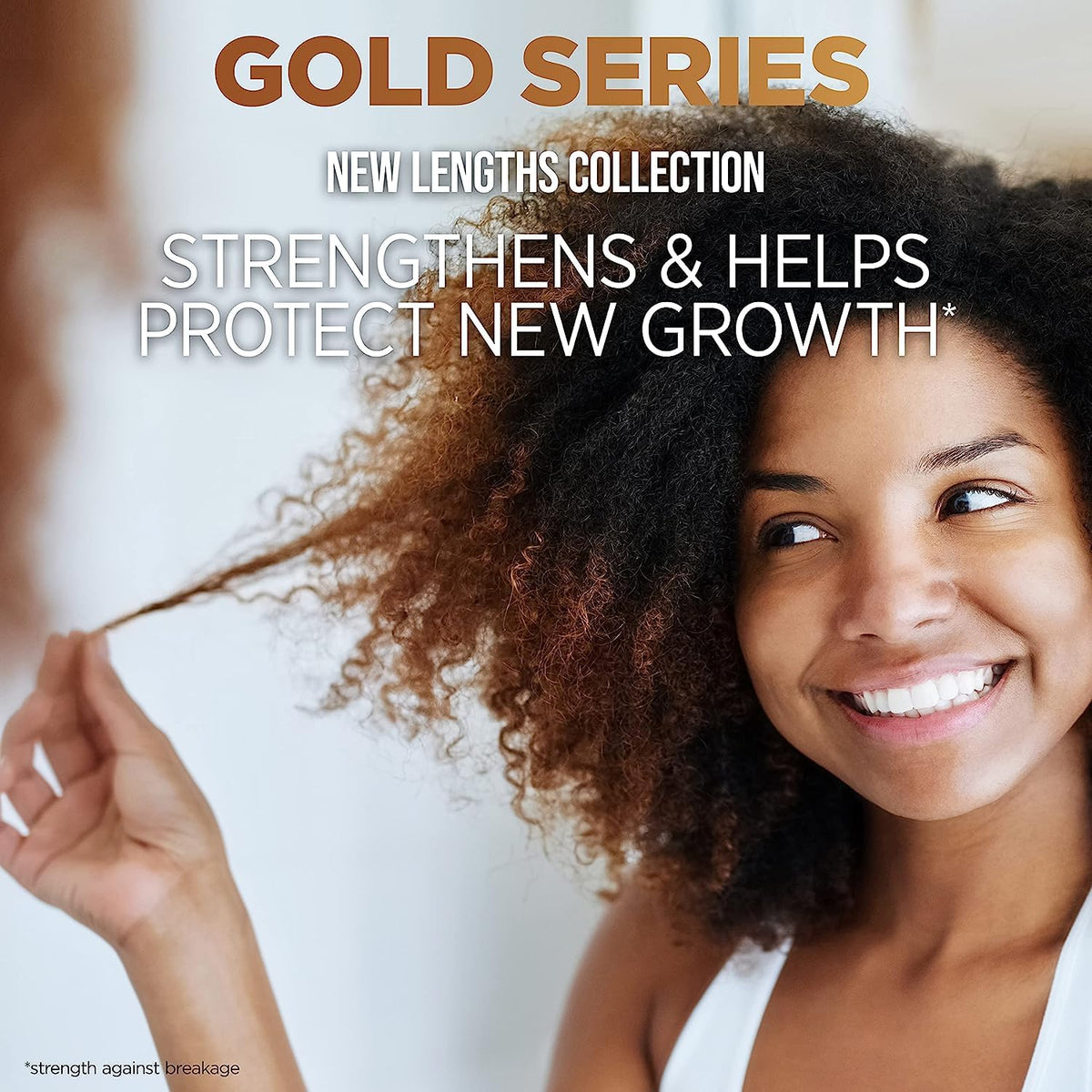 Pantene conditioner being applied to curly hair for improved manageability and strength