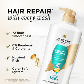 Pantene conditioner creamy texture on palm for easy application benefit