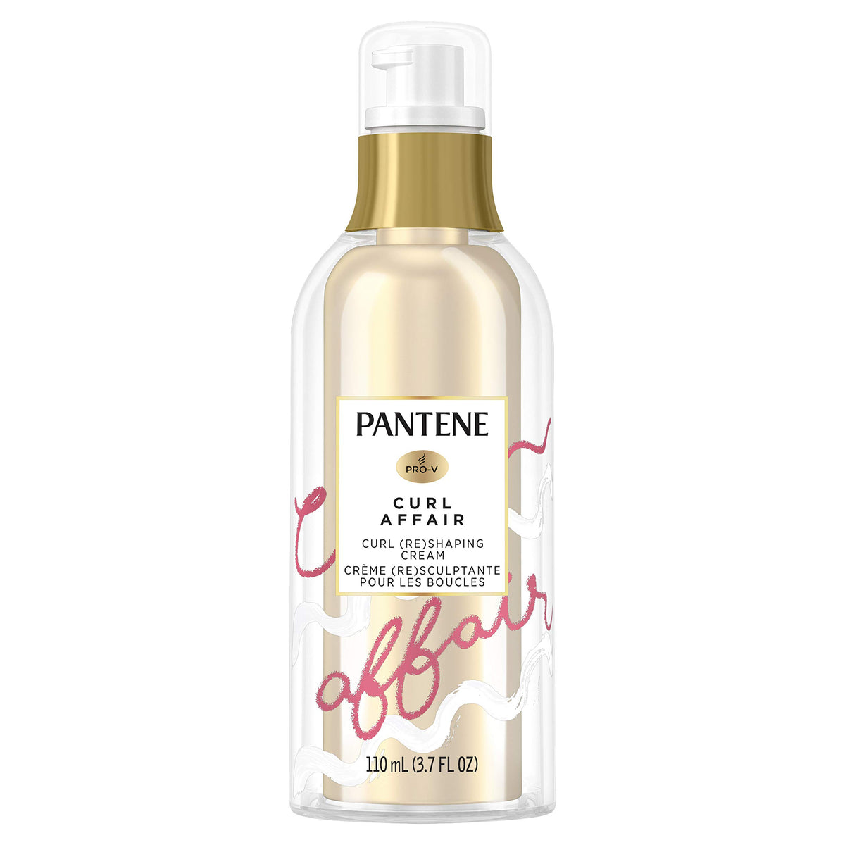 Pantene front packaging of Curl Affair cream showing label and size provides clear product identity and appeal