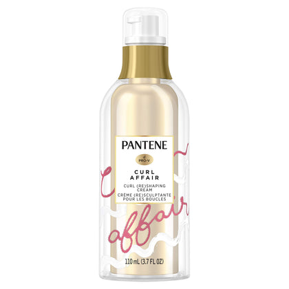 Pantene front packaging of Curl Affair cream showing label and size provides clear product identity and appeal