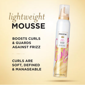 Pantene curl mousse aerosol nozzle closeup for precise application