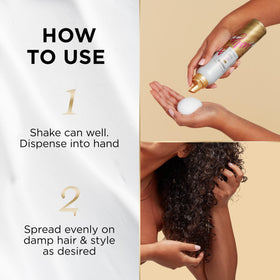 Pantene curl mousse can in hand shows 6.6 oz scale and convenience