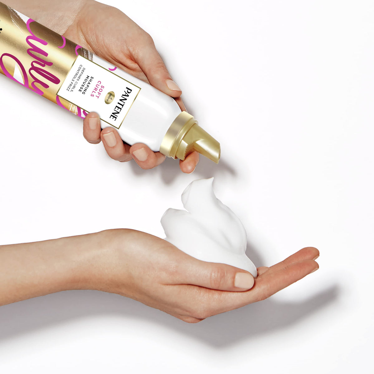 Pantene curl mousse label and ingredient panel highlighting Pro‑V