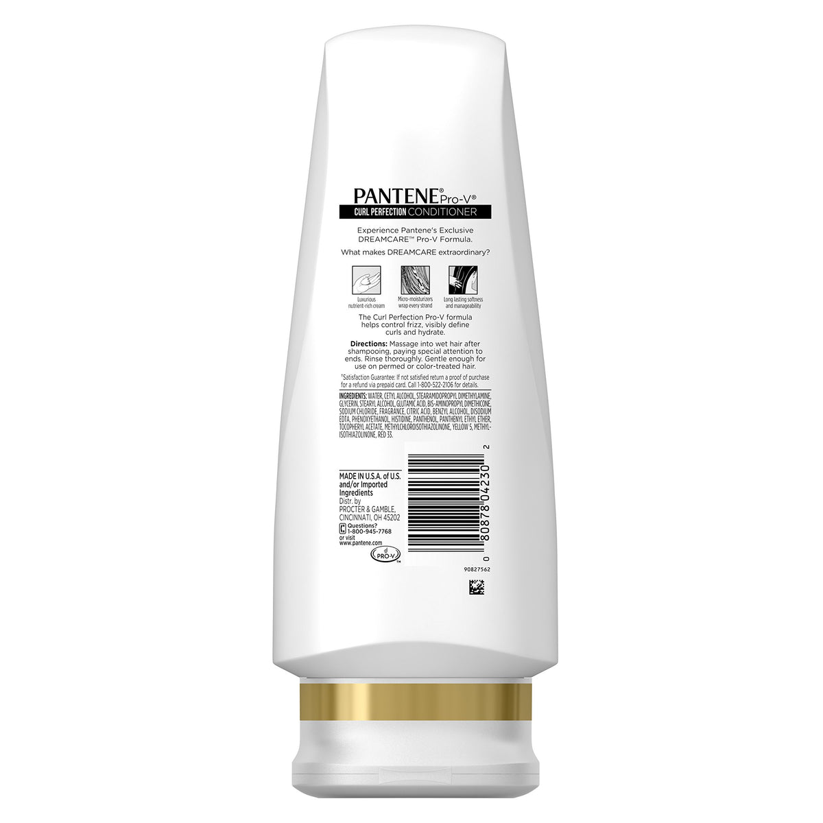 Pantene Pro-V cream texture close-up highlighting moisturizing formula for softer curls