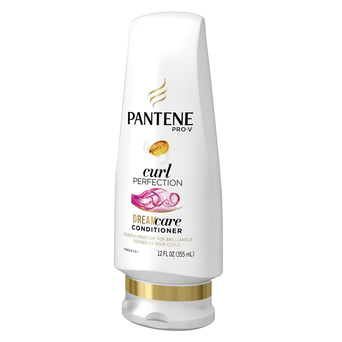 Pantene Pro-V styled curls lifestyle shot showing defined, frizz-calmed hair after use