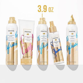 Pantene bottle on bathroom shelf staged for daily routine and quick touch-ups