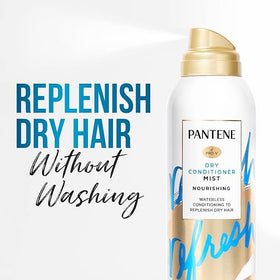 Pantene mist spray closeup nozzle demonstrating fine even spray for easy application