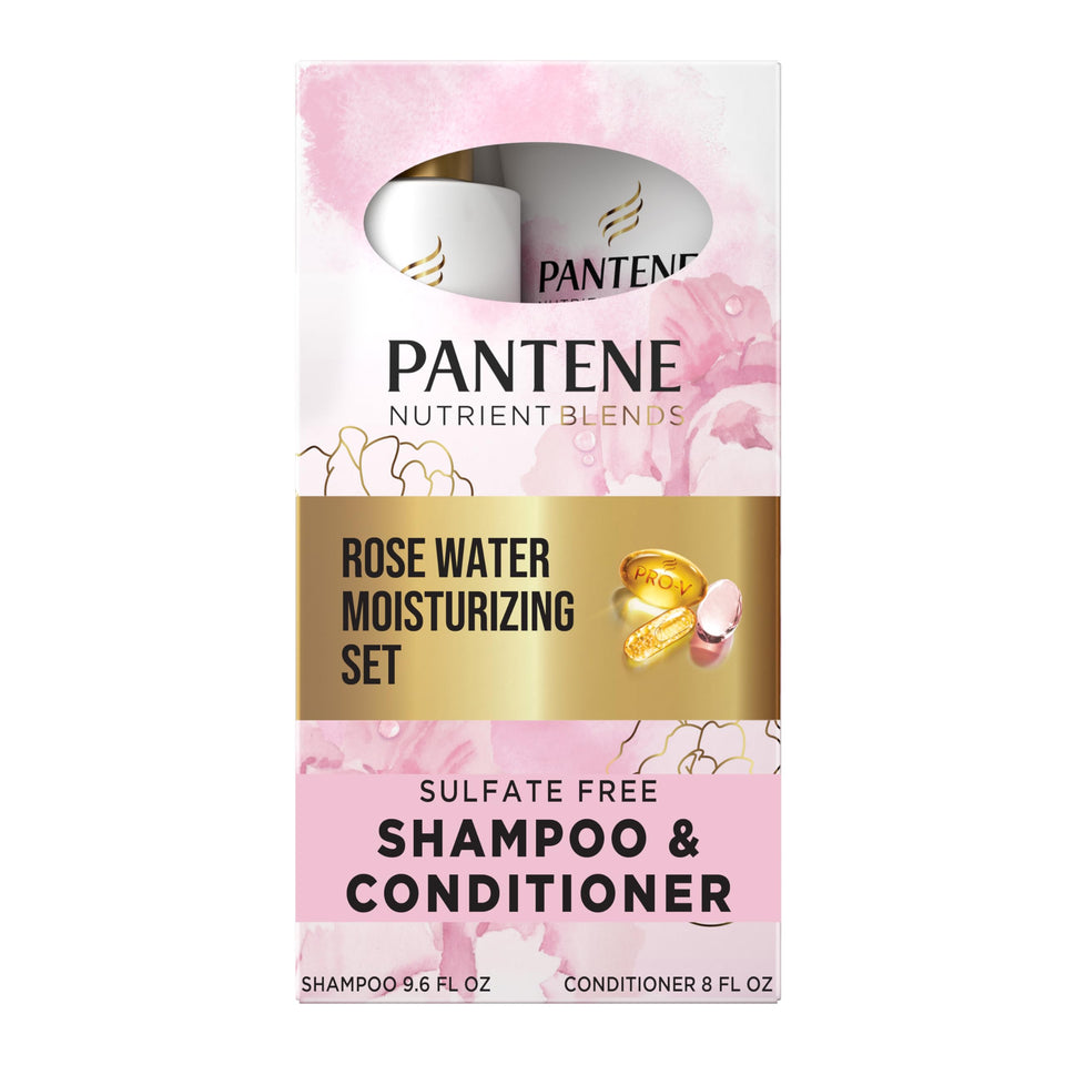 Pantene dual pack front view showing packaging and hydrating benefits