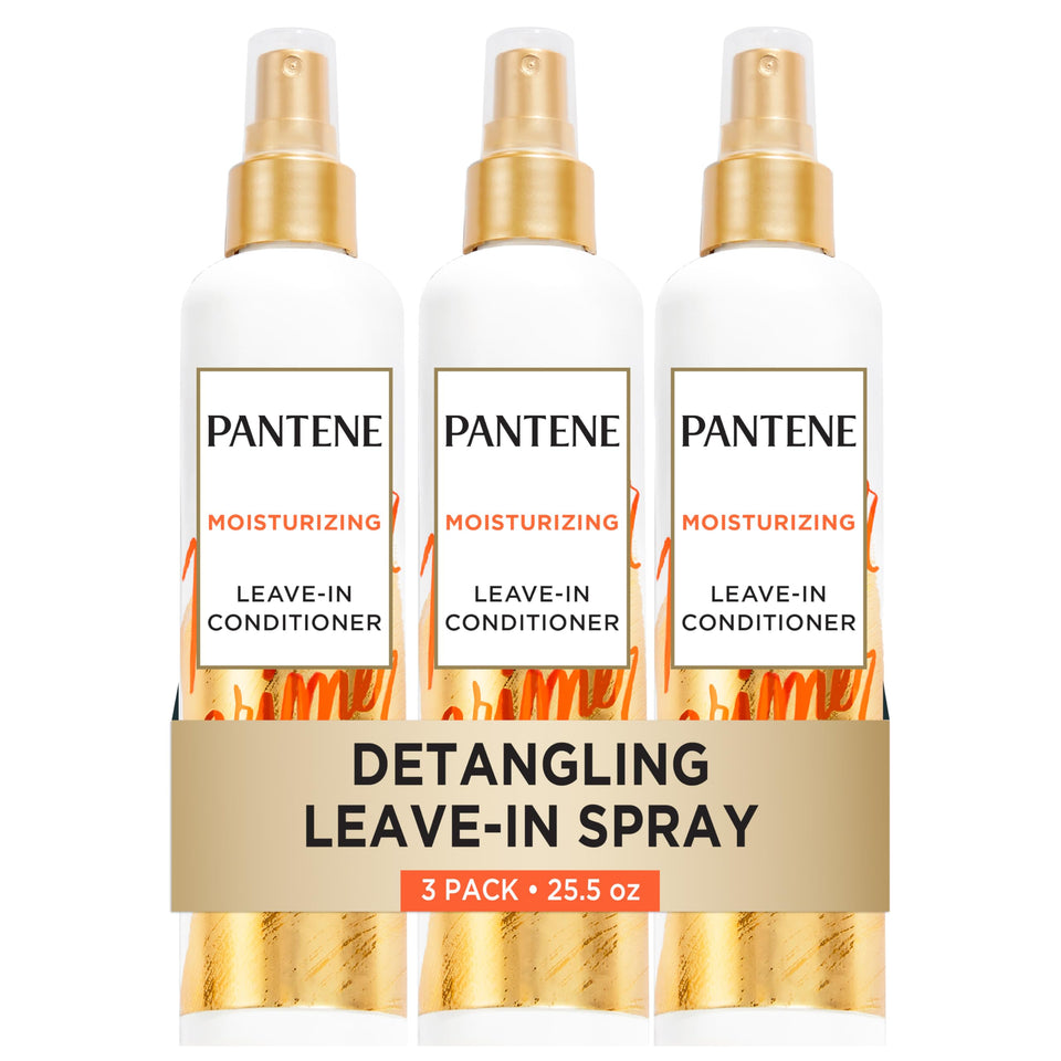 Pantene bottle front packaging showing detangler and shine benefits