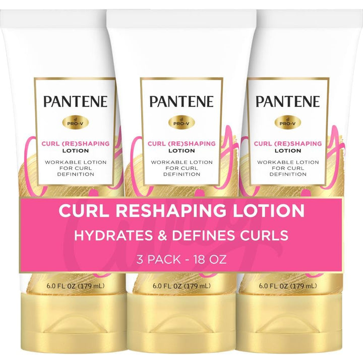 Pantene front packaging showing curl lotion and clear benefits
