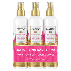 Pantene front packaging showing Natural Waves spray and benefit of soft texture