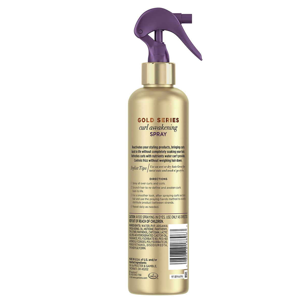 Pantene Gold Series spray nozzle close-up delivering fine mist for even distribution