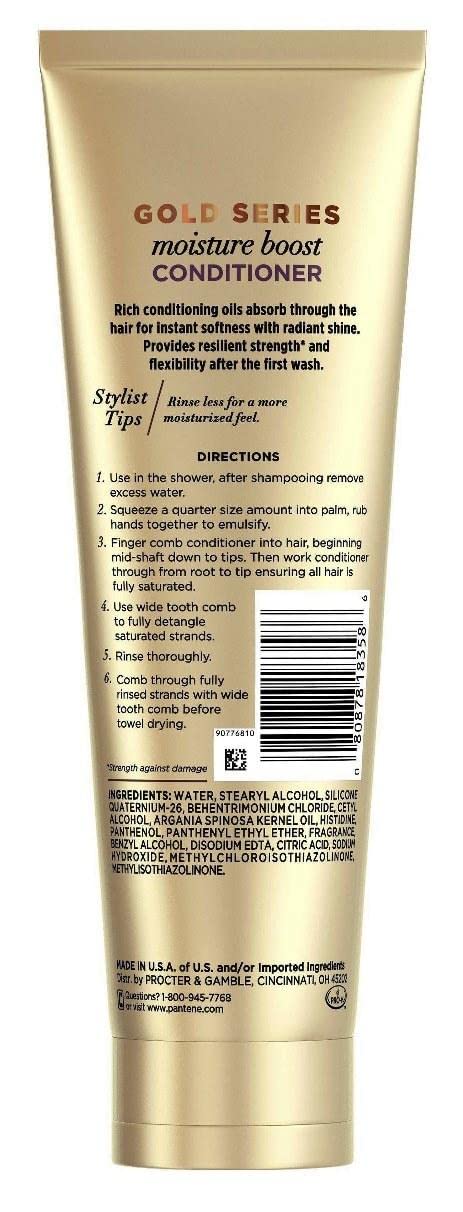 Pantene Gold Series creamy texture close-up highlighting argan oil moisture