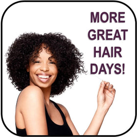 Pantene Gold Series being sprayed onto curly hair to reactivate curls and reduce frizz