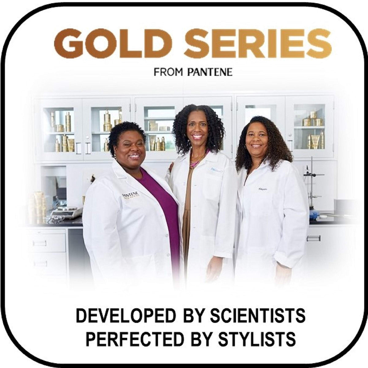 Pantene Gold Series label close-up showing ingredient panel and formulation benefits