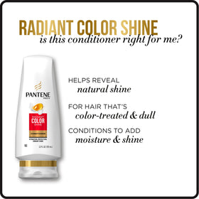 Pantene before-and-after hair showing increased shine and smoother-looking color benefit