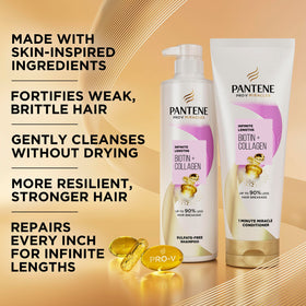Pantene back label close-up showing directions and gentle formula benefit