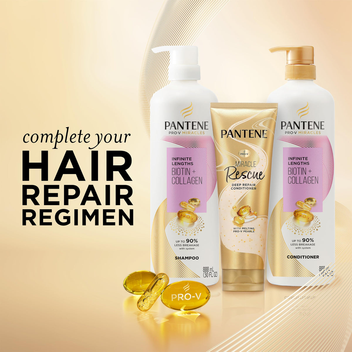 Pantene with floral petals representing the scent, evokes fresh fragrance benefit