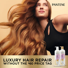 Pantene ingredients display with biotin and collagen highlighting strengthening benefit