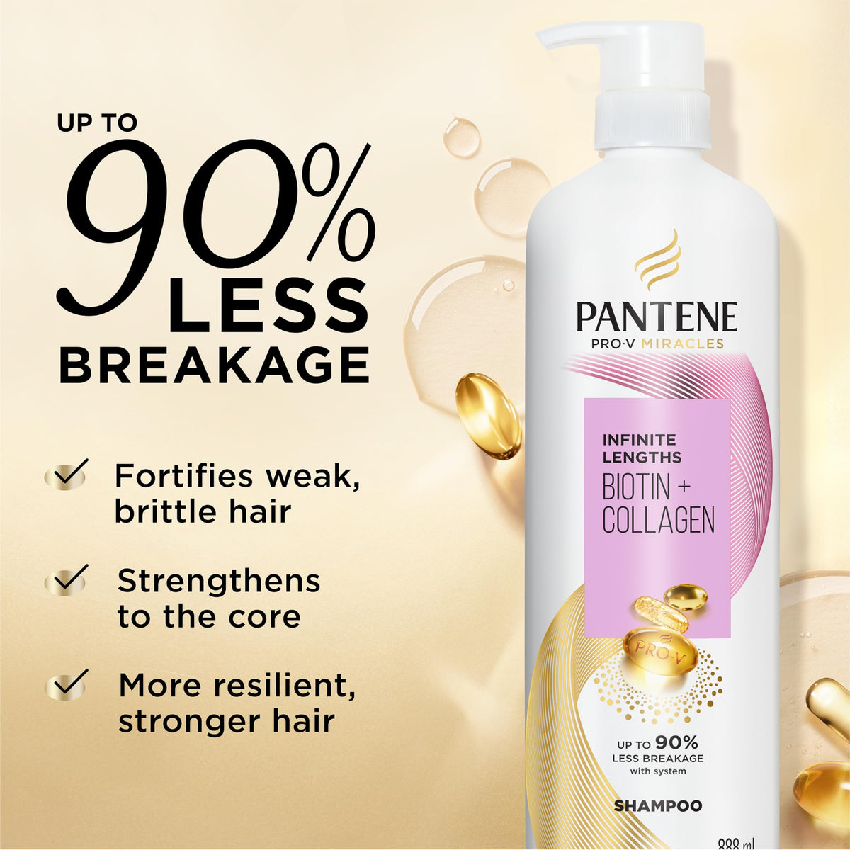 Pantene pump top detail enabling easy dispensing for consistent application benefit