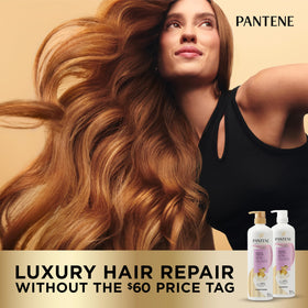 Pantene conditioner paired with Infinite Lengths shampoo, demonstrates routine