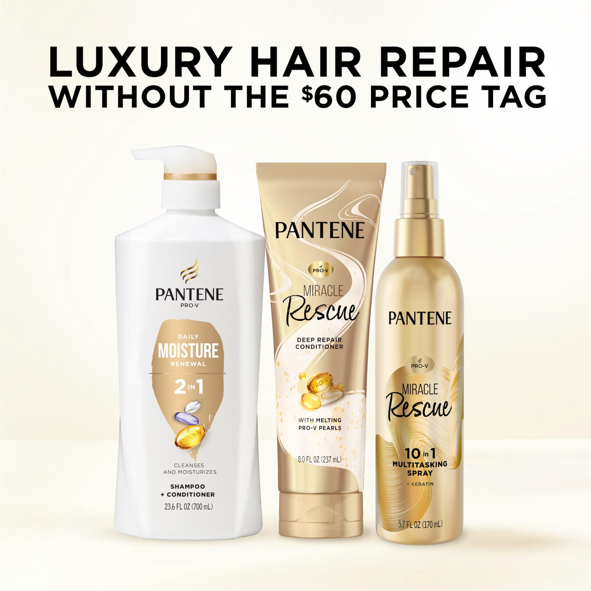 Pantene ingredients visual emphasizing Pro-V nutrients and antioxidant benefits