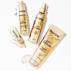 Pantene ampoules on bathroom shelf portraying easy storage and travel readiness