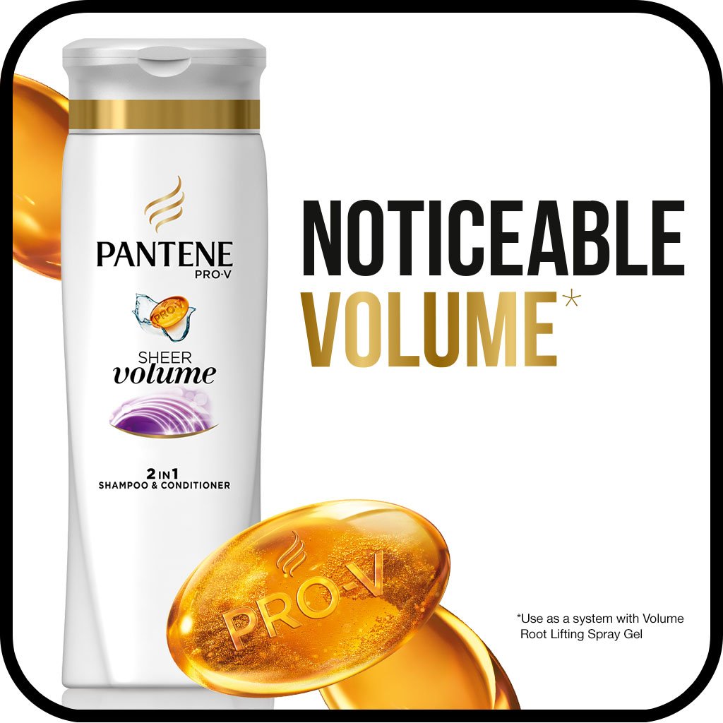 Pantene styled hair after blowdry showing visible volume and movement