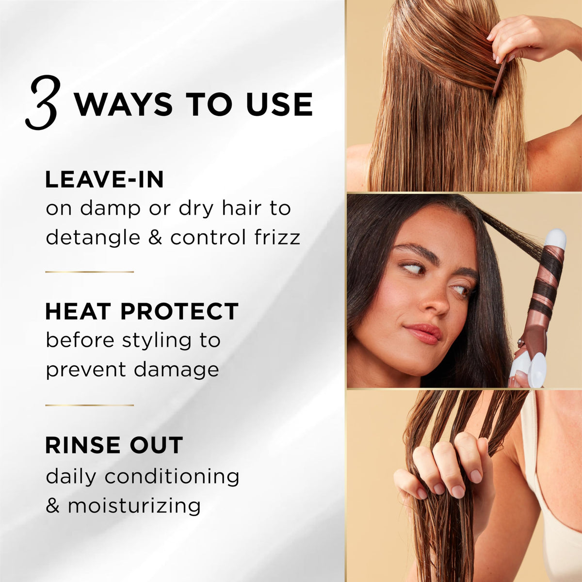 Pantene being applied to hair for detangling and improved manageability