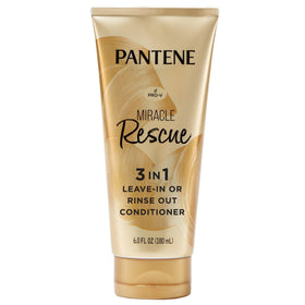 Pantene front packaging showing Miracle Rescue 3-in-1 and benefits