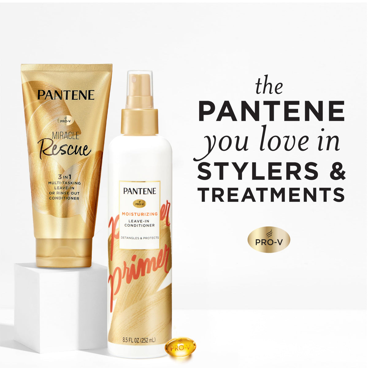 Pantene label close-up showing Pro-Vitamin B5 and ingredient clarity