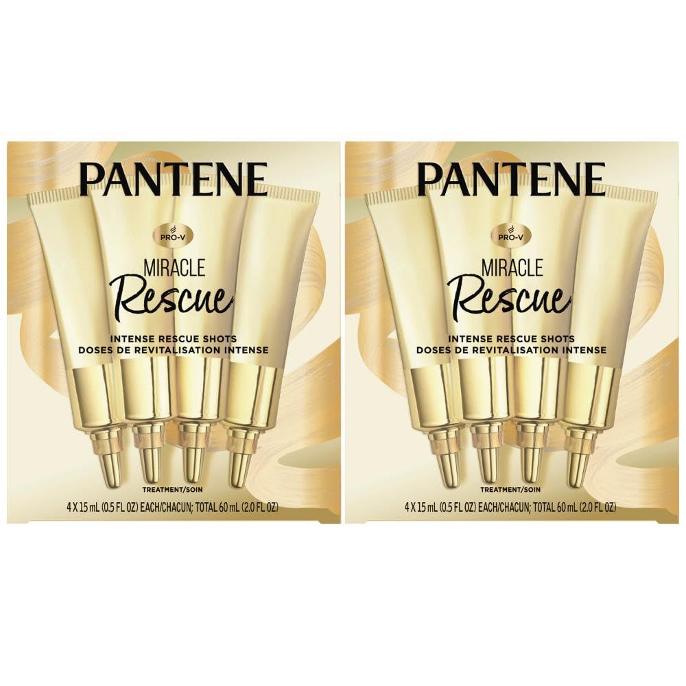 Pantene front packaging twin pack showing eight ampoules and product benefit