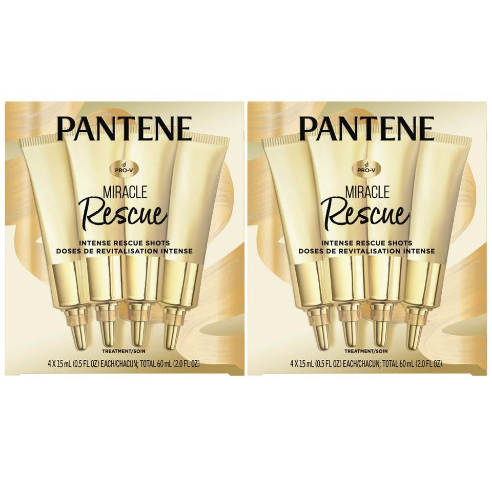 Pantene front packaging twin pack showing eight ampoules and product benefit