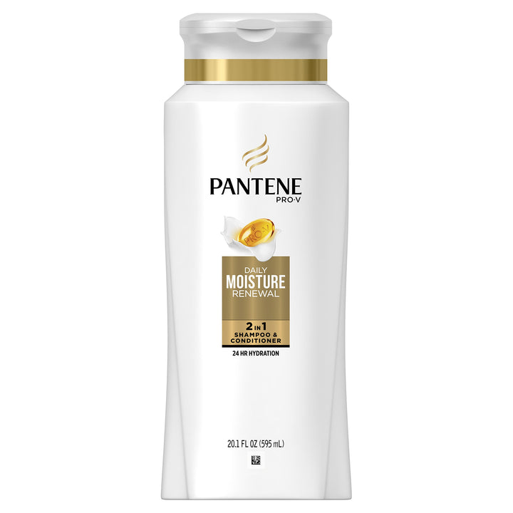 Pantene Pro-V front packaging showing 20.1 fl oz bottle and label, clear hydration benefit