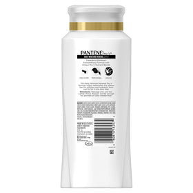 Pantene Pro-V bottle close-up of pump and label, easy dispensing for quick showers