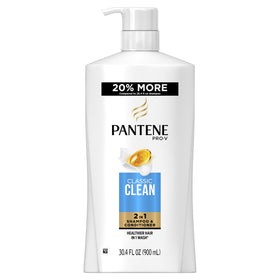 Pantene bottle front view showing label and volume for easy identification and value