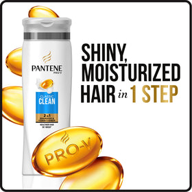 Pantene bottle beside smaller bottle showing 30.4 fl oz value and long‑lasting supply