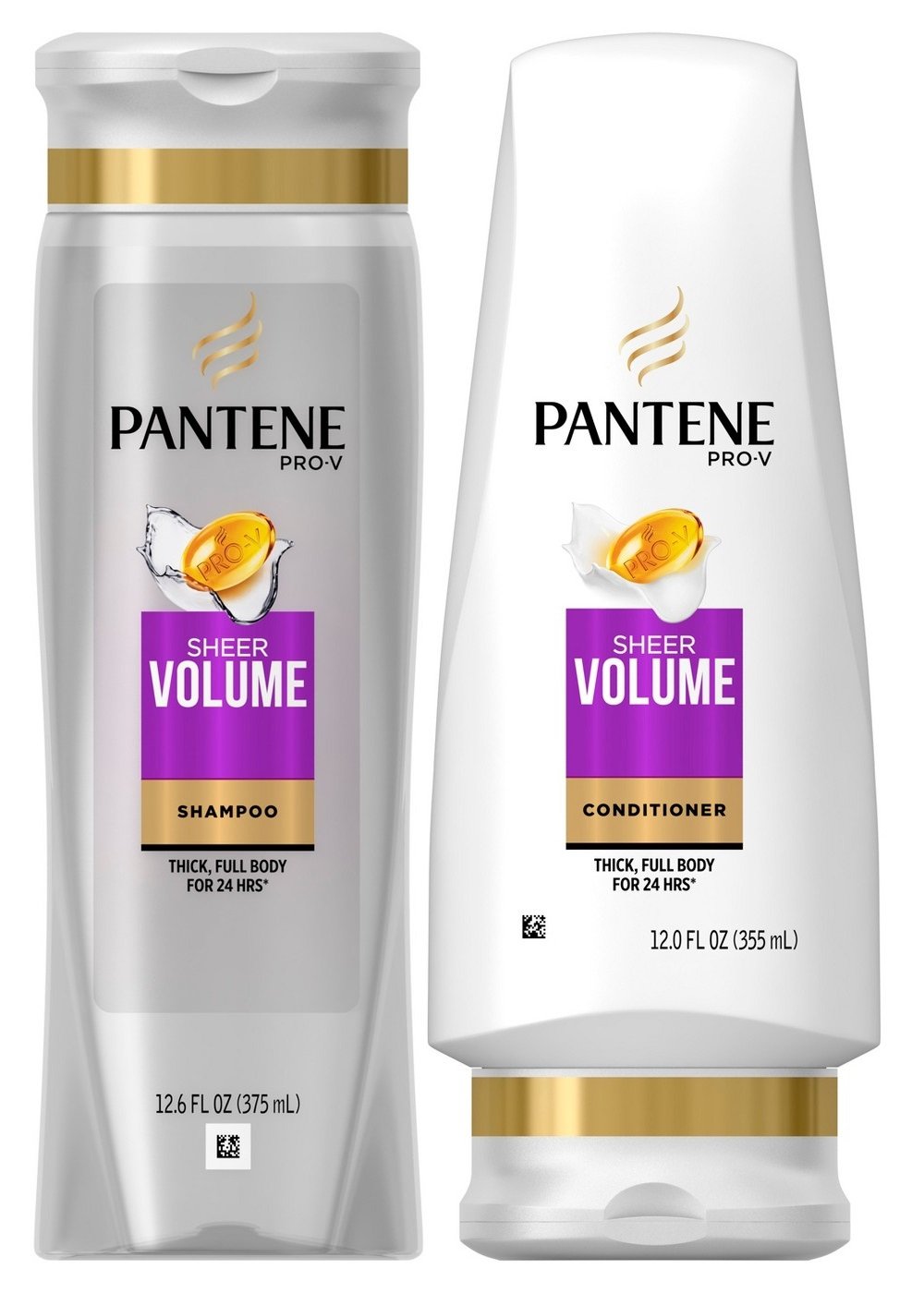 Pantene Pro-V front packaging showing shampoo and conditioner for lightweight volume