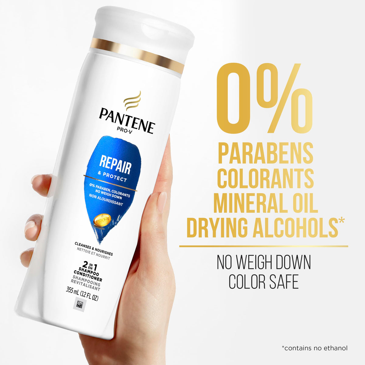 Pantene dispensing a droplet to show lightweight conditioning benefit