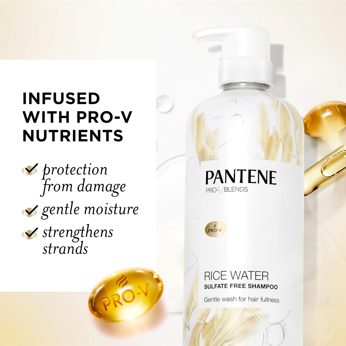 Pantene pump dispensing lather for gentle cleansing benefit