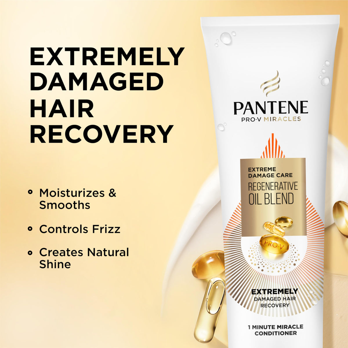 Pantene conditioner texture being dispensed, showing creamy moisture