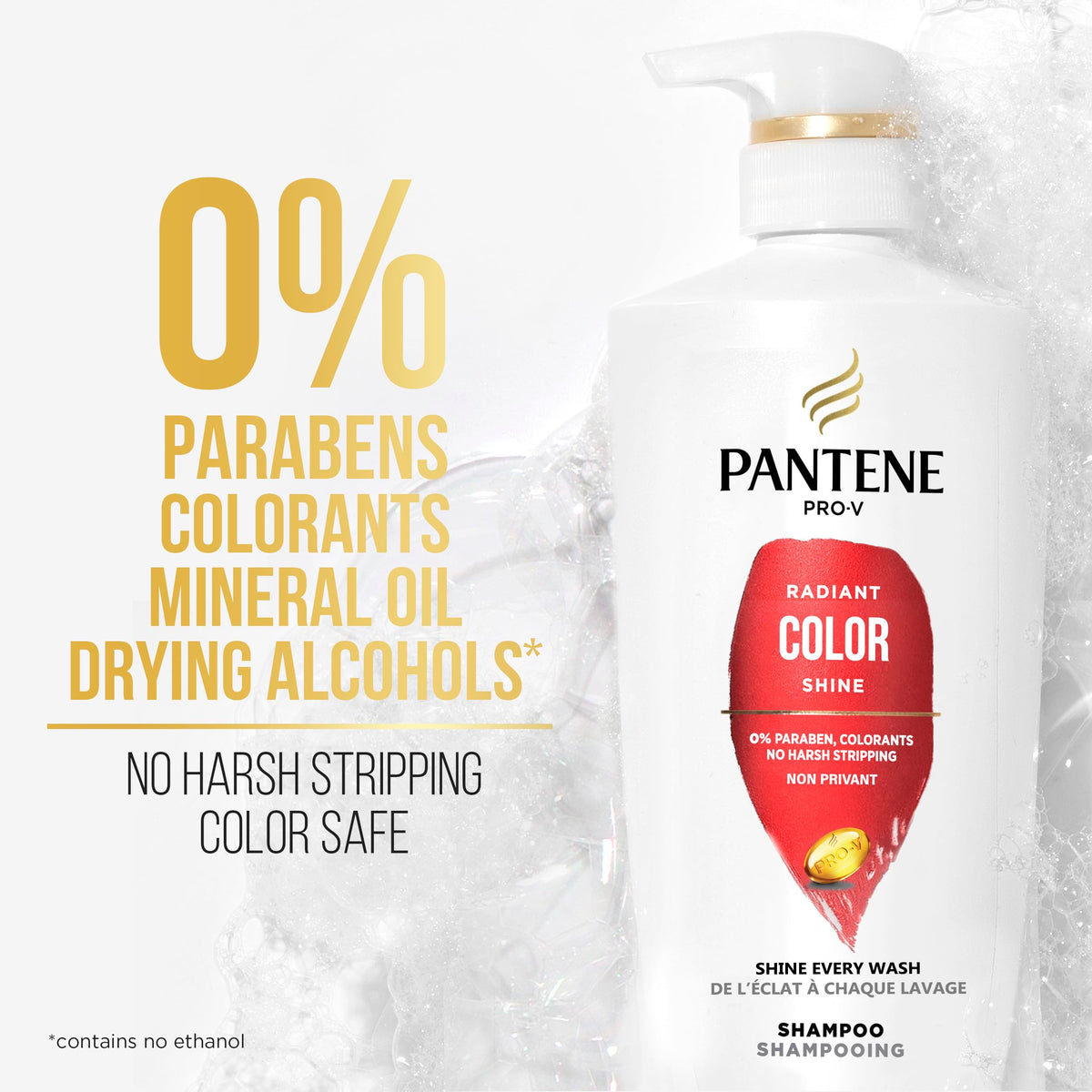 Pantene shampoo paired with conditioner to show full routine benefit