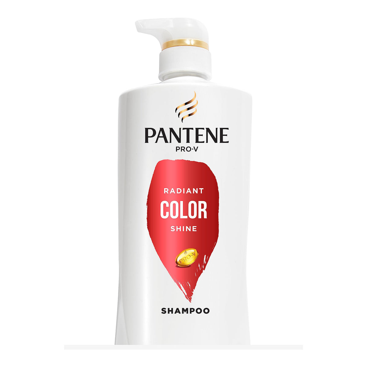 Pantene bottle front packaging showing label and bright color benefits