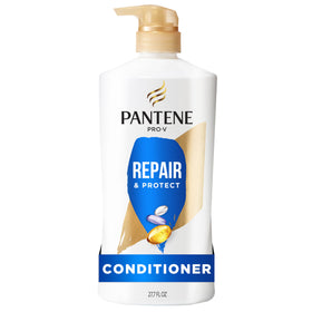 Pantene front bottle showing Repair & Protect label and size benefit