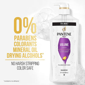 Pantene shampoo bottle closeup highlighting ergonomic cap and label