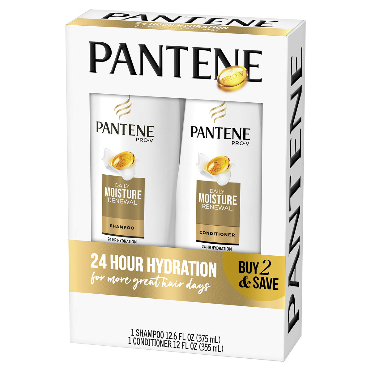 Pantene shampoo pump close-up demonstrating easy dispensing