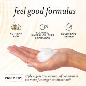 Pantene shampoo foam on hair demonstrating gentle cleansing