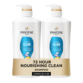 Pantene front bottles showing Pro-V Classic Clean benefits