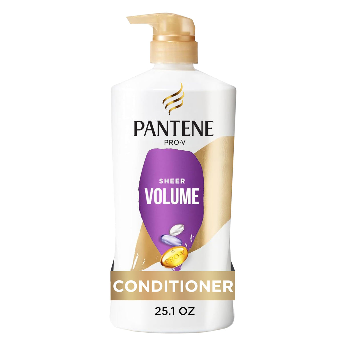 Pantene sheer volume front packaging showing bottle and size benefit