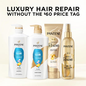 Pantene 27.7 fl oz size comparison with hand for lasting supply